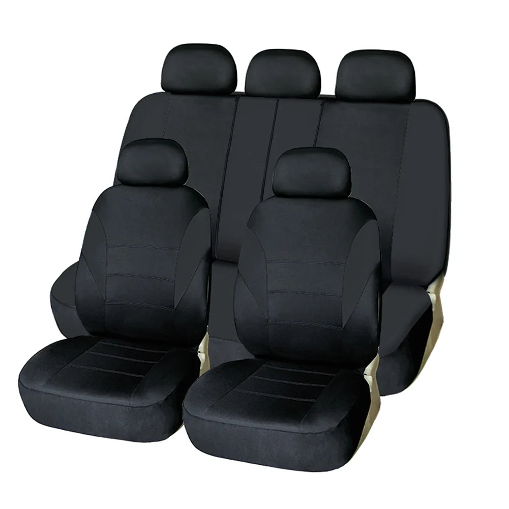 Universal car seat covers by SHOWLU FASHION STORE, polyester front and rear protectors for auto seats, durable and easy to install.