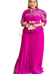Elegant African Dresses for Women 2025 New Africa Clothing Plus Size Turkey Wedding Party Long Dress Dashiki Ankara Outfits Robe