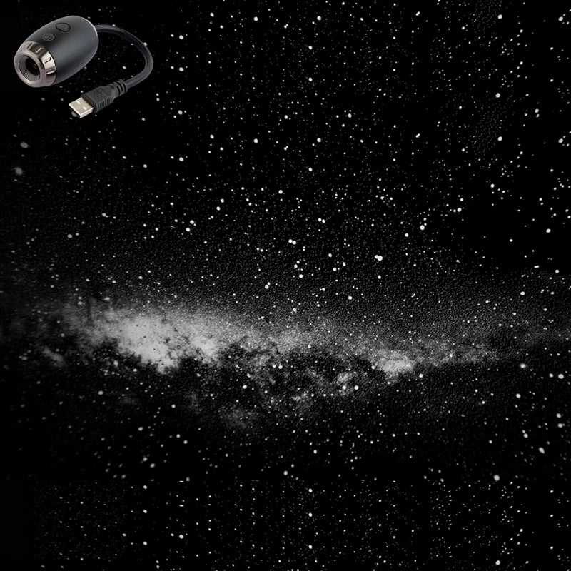 Showlu Smart General Car LED Roof Star Light installed on vehicle ceiling, creating a starry sky effect inside the car.