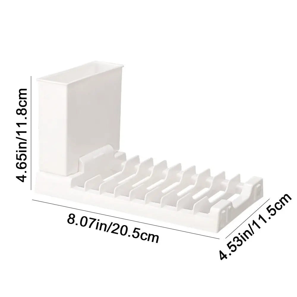 Foldable Showlu Smart General dish drying rack with multiple tiers and stainless steel construction, placed on a kitchen countertop.
