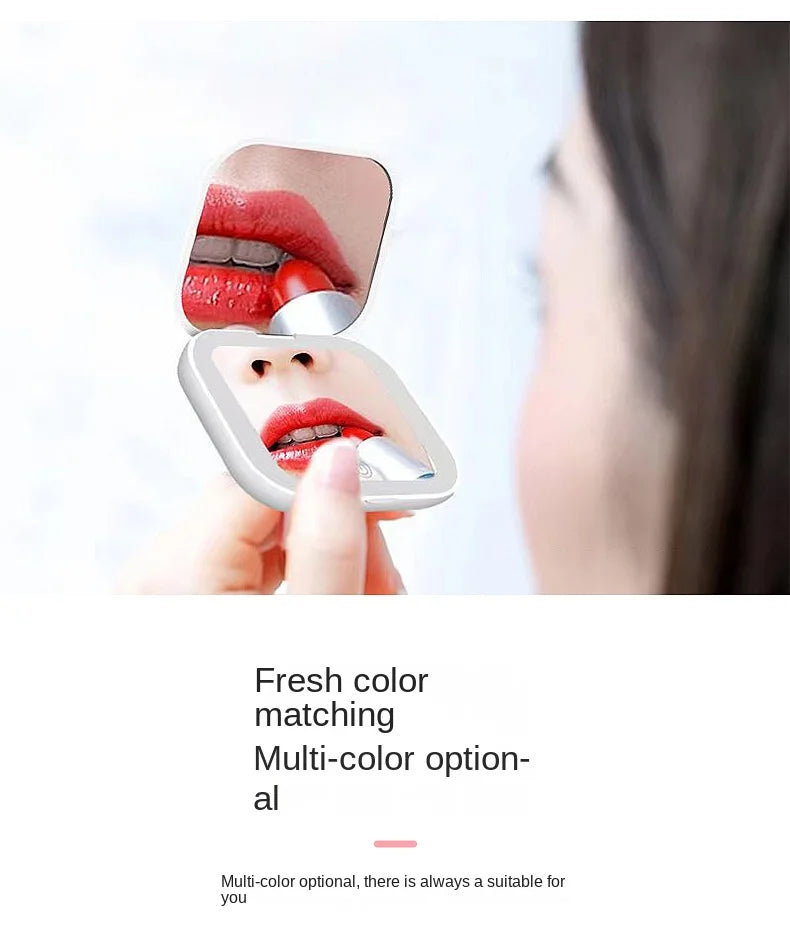 Showlu Smart General LED compact mirror with built-in lights, sleek design, and reflective surface for easy makeup and grooming.