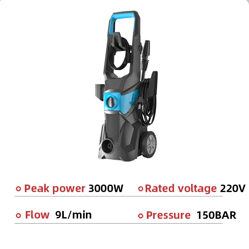 Showlu Smart General electric pressure washer with 3000 PSI, featuring a high-pressure hose and spray gun for outdoor cleaning.