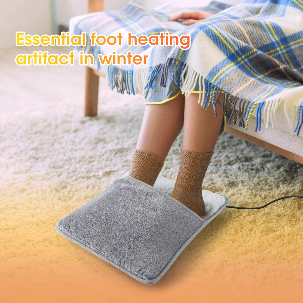 Showlu Smart General USB heated plush foot warmer pad showing soft, cozy fabric and compact design for warmth and comfort.