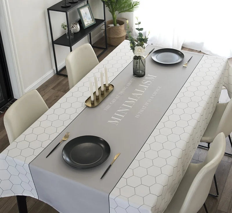 Nordic simplicity rectangular tablecloth by Showlu Fashion Store, ideal for dining tables and party decorations.
