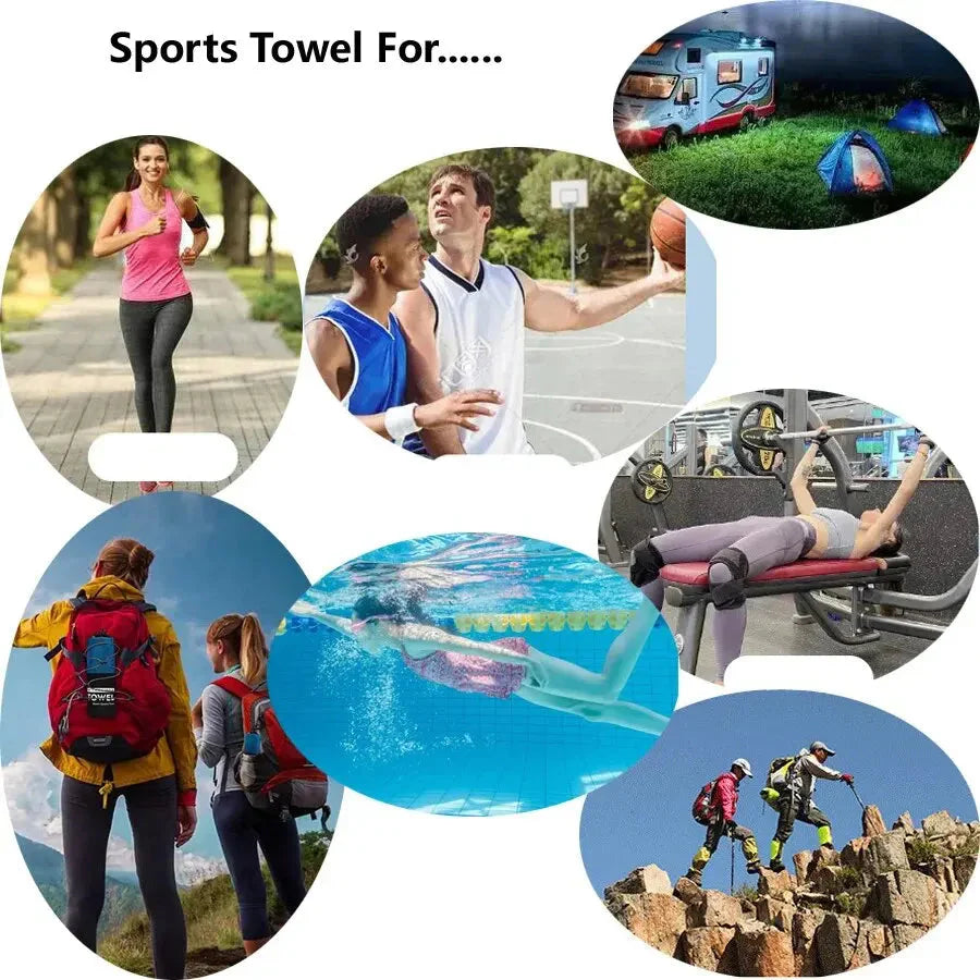 SHOWLU quick-dry microfiber sports towel for gym, yoga, and camping, shown folded with soft texture and vibrant color.