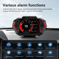 Showlu P24 Car HUD display showing speed, inclinometer, and OBD2 connection on a sleek digital screen in a vehicle interior.