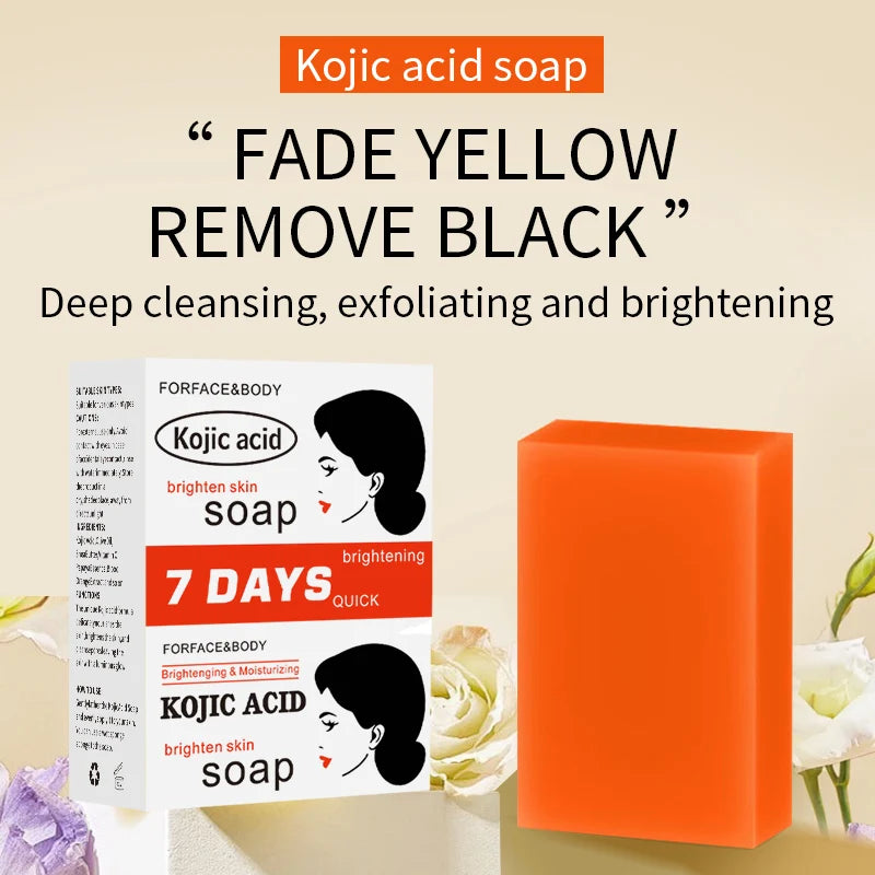 5-pack Kojic Acid Soap with lemon, vitamin C, and papaya extract for dull, rough skin improvement. Showlu Fashion Brand