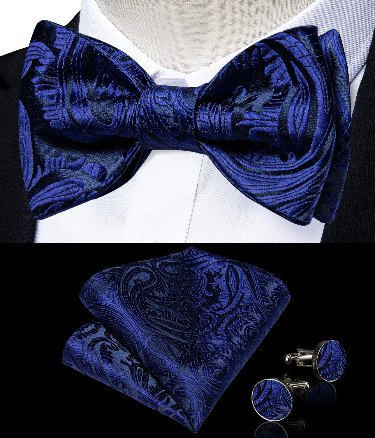 Brand New Men's Bow Tie Teal Green Blue Paisley Floral Silk Bow Tie Wedding Party Butterfly Bowknot Men Tie Accessories DiBanGu