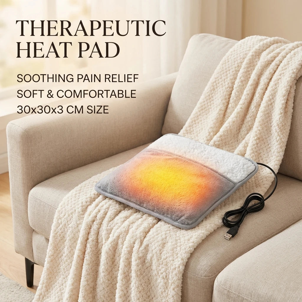 Showlu Smart General USB heated foot warmer pad with plush lining, designed to keep feet warm and cozy during cold weather.