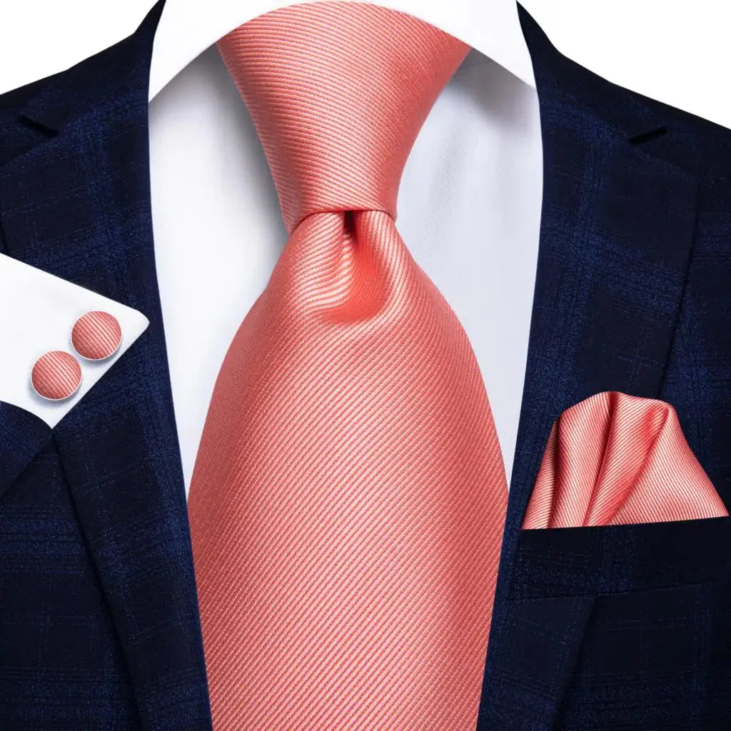 Mint green solid silk men's tie set with matching cufflinks, stylish necktie from SHOWLU FASHION STORE.