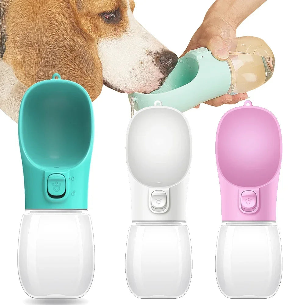 Showlu portable dog water bottle with leakproof design and outdoor pet drinking bowl, ideal for walking and travel with pets.