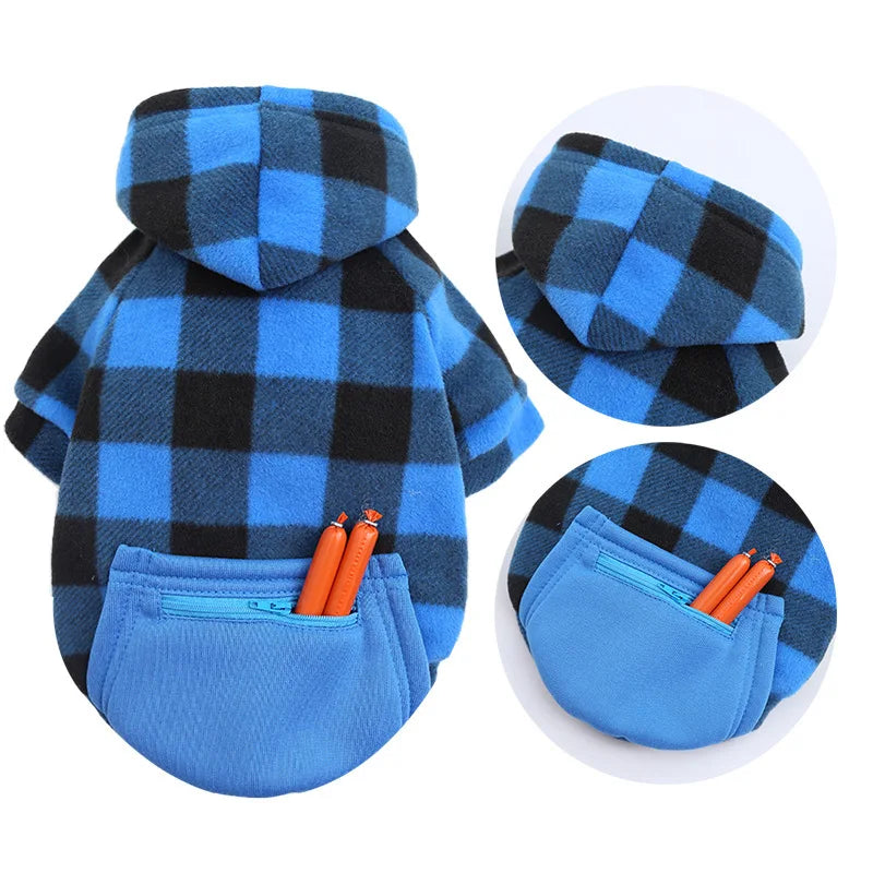 Warm wool dog jacket with zipper for small to large dogs, stylish pet clothing by XMSJ from Showlu Fashion Store.