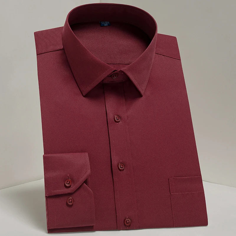 Payel men's slim-fit cotton blend long sleeve dress shirt, stylish business top with a tailored fit and classic collar.