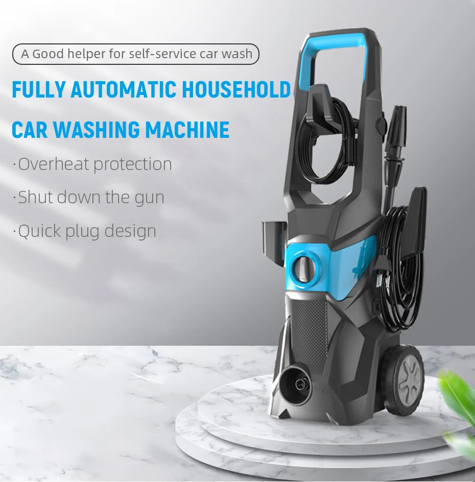 Showlu Smart General electric pressure washer with 3000 PSI, featuring a hose, spray wand, and adjustable nozzle for cleaning.