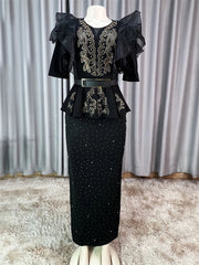 Elegant Women Long Dresses 2025 Summer Clothing African Dashiki Ankara Maxi Robe Wedding Party Evening Gowns Africa Clothing