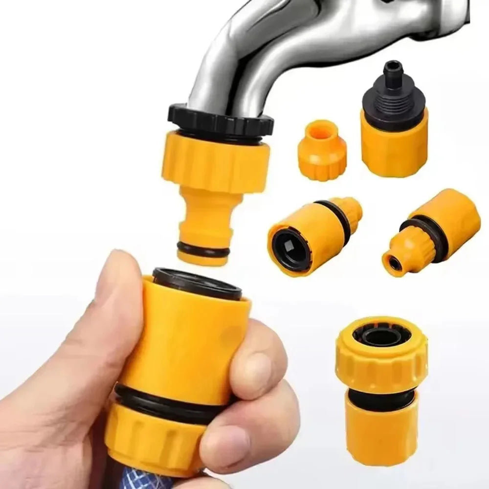 Showlu Smart General hose faucet quick connector attached to garden hose for easy water connection and quick attachment.