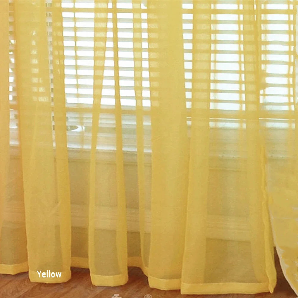 Black Ant modern yellow blackout curtains with thick sheer window drapes, providing stylish light control and privacy.