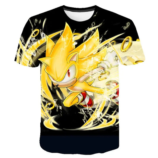 T-shirt 2025 Children's Clothes Sonic 3D for Kids Boys and Girls Cartoon Printing Animation Cosplay Clothing Accessories