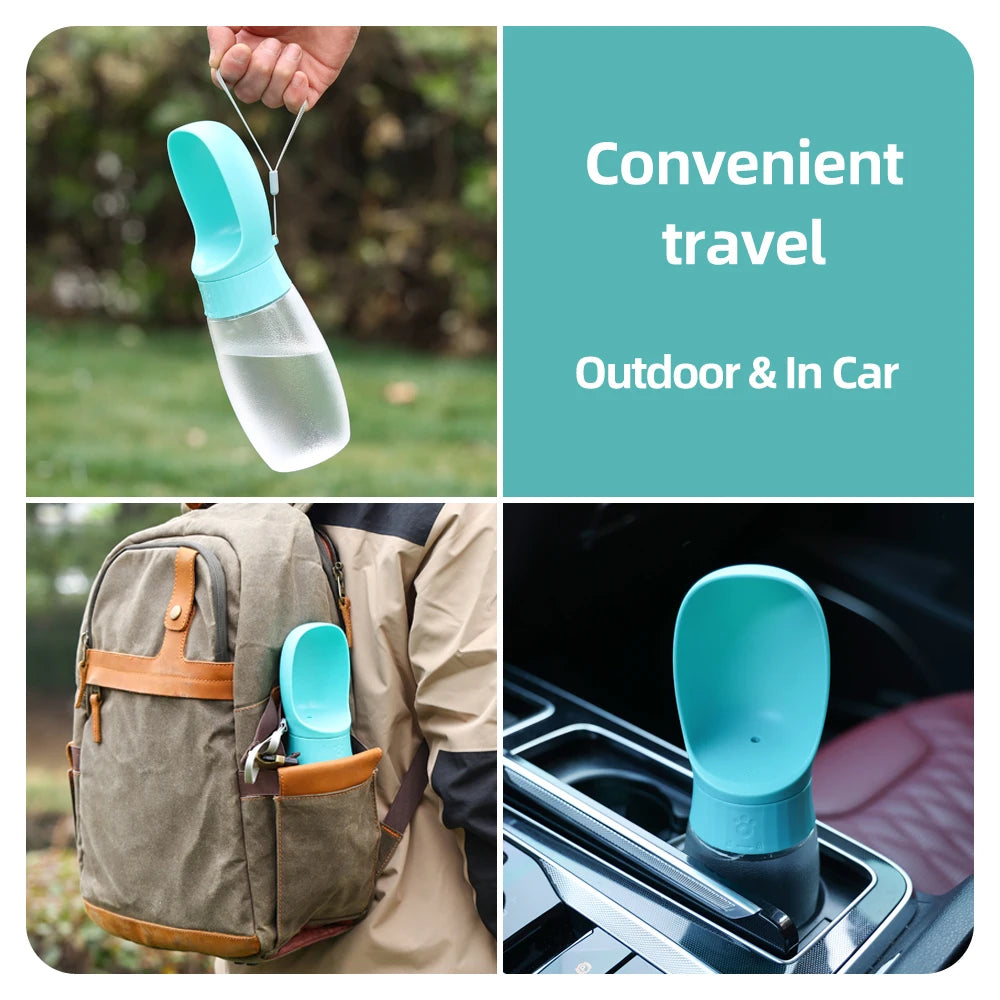 Showlu Smart General portable dog water bottle with leak-proof dispenser and travel bowl for easy pet hydration on the go.