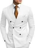 Men's double-breasted slim fit wool blend formal suit jacket by SHOWLU FASHION STORE, shown in dark color with notch lapel.