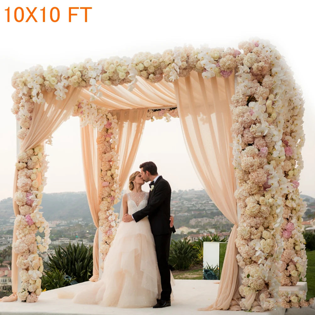 10x10ft Heavy Duty 4-Post Wedding Backdrop Stand and Canopy Chuppah