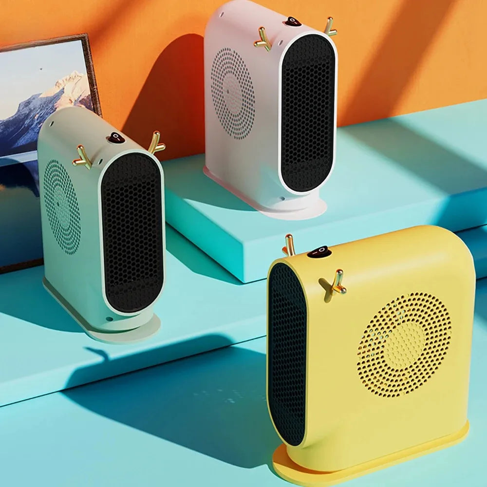 Portable 500W electric desktop space heater fan by Showlu Smart General, compact and efficient for quick heating.