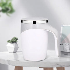 2025 New 500ml Auto Stir Coffee Cup, USB-C Rechargeable Stainless Steel Self Stirring Travel Mug, 30hrs Battery for Home/Office