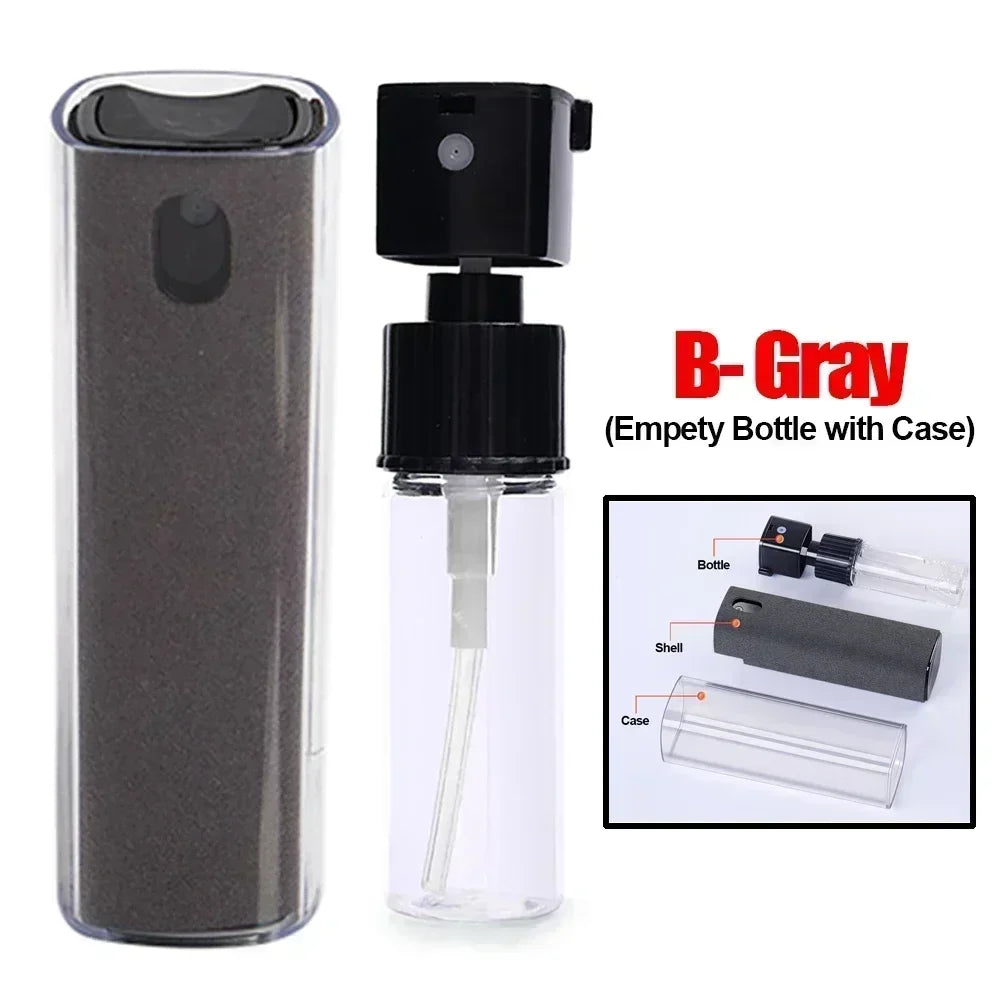 Showlu microfiber screen cleaner spray bottle with press spray for mobile phones, tablets, and laptop display screens.