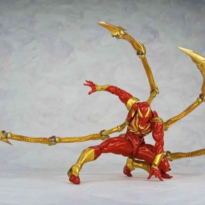 Yamaguchi-style 22cm Bandai Iron Spider-Man action figure in PVC, detailed superhero pose with intricate costume design.