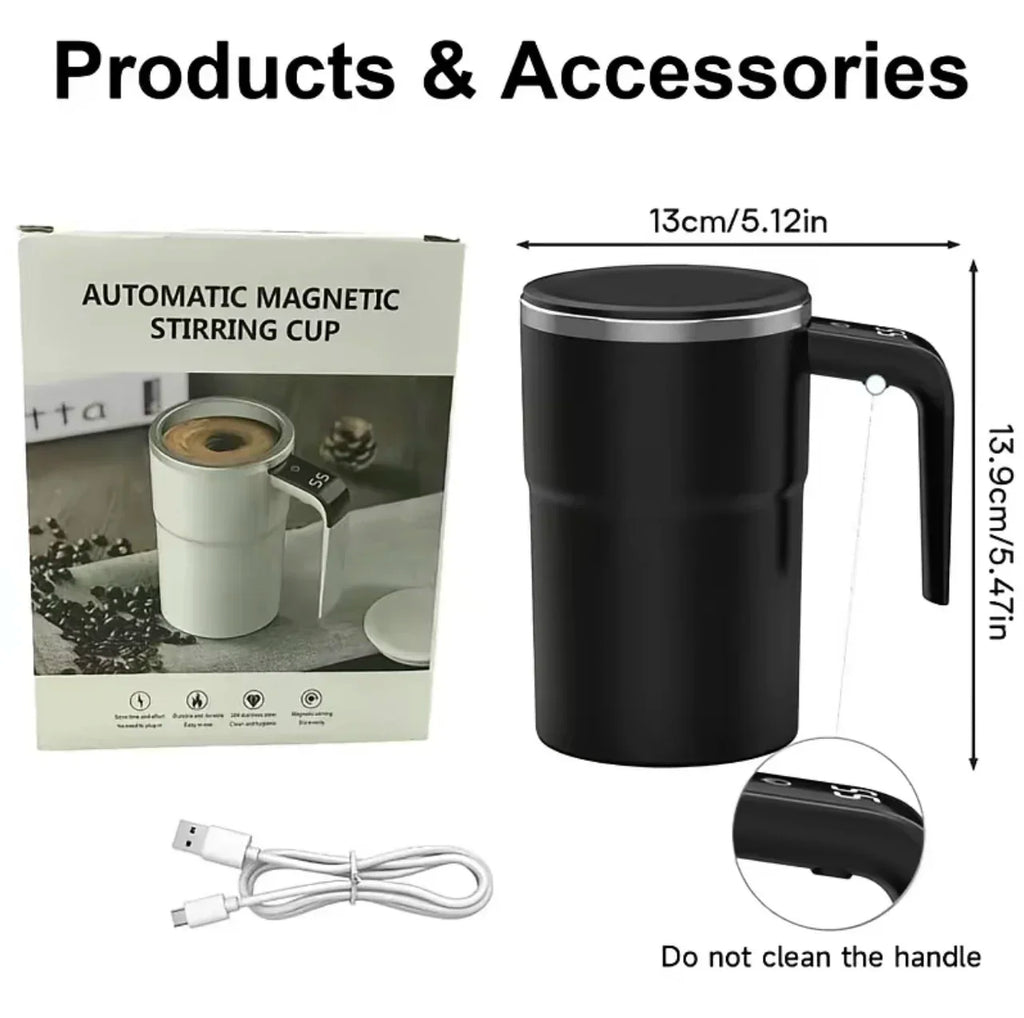 380ML Electric Coffee Self Mixing Mug IP67 Waterproof Coffee Stirring Mug USB Charging Digital Display Automatic Magnetic Cup