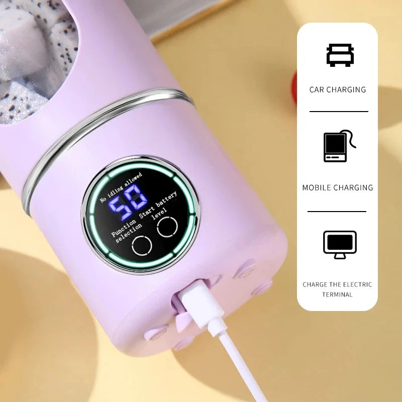 Showlu Smart General portable USB blender juicer bottle with blending blade and transparent container for fresh fruit smoothies.