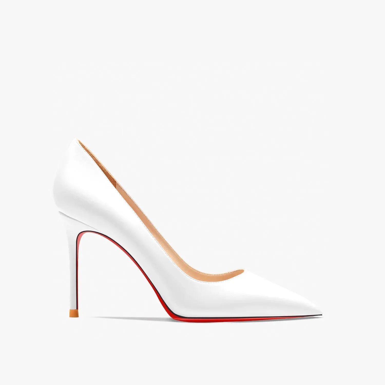 Red women's high heels by SHOWLU FASHION STORE featuring 12cm pointed toe pumps with a stylish design.