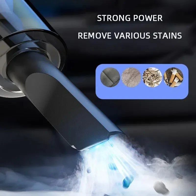 Showlu Smart General Mini Car Vacuum showing its compact design and nozzle for cleaning car interiors.