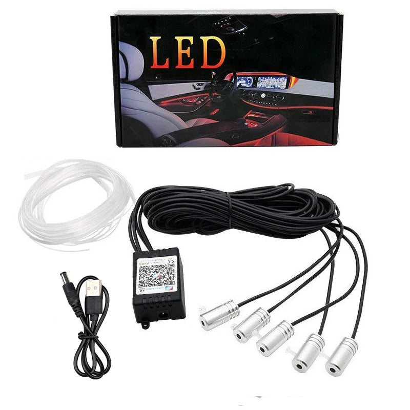 Showlu Smart Car Interior RGB ambient light strip with app control and music sync, 12V LED strip for customizable interior lighting