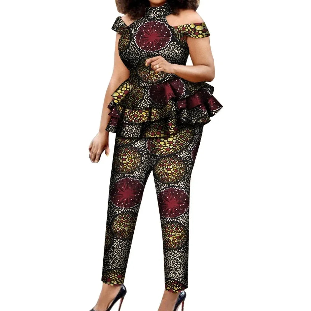 Women T Shirt Set Women Pant Suits Female Trouser Suit Plus Size Summer Set for Lady Party Clothing WY7924