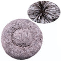 Soft round plush pet bed by Showlu Fashion Store, warm and cozy dog house for large dogs with plush fabric and cushioned interior.