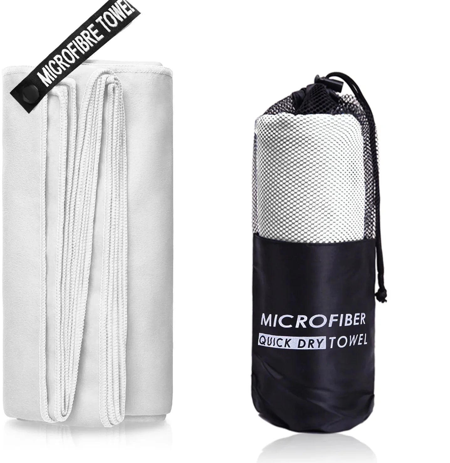 SHOWLU microfiber sports towel laid out, featuring quick-drying fabric ideal for gym, swimming, and beach activities.
