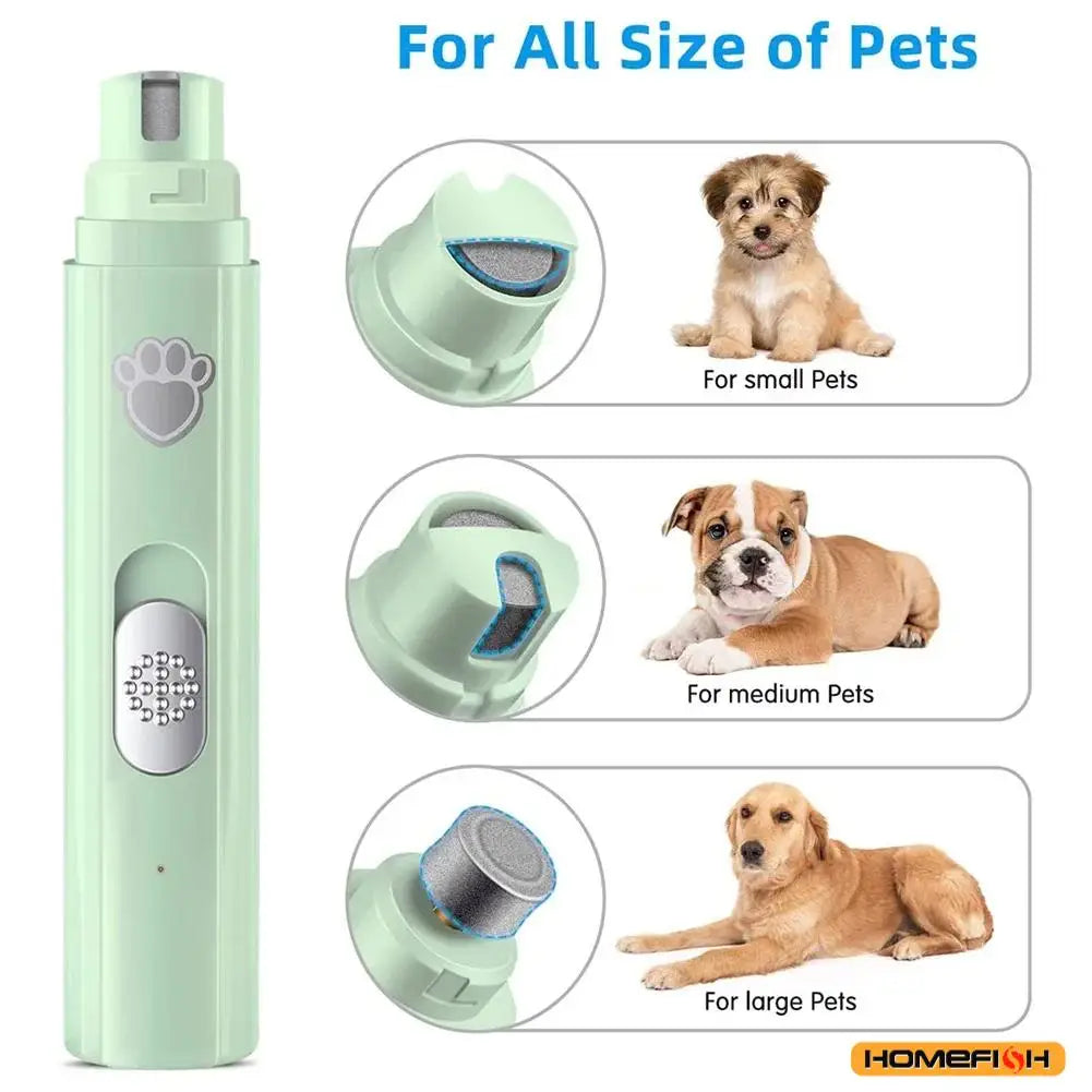 Electric dog nail grinder by Showlu Fashion Store with rechargeable USB, painless trimming, polishing wheel for small and large pets.