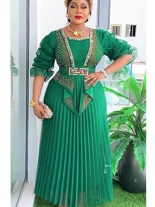 African Party Dresses for Women New Fashion Dashiki Ankara Wedding Evening Gown Elegant Turkey Muslim Maxi Dress