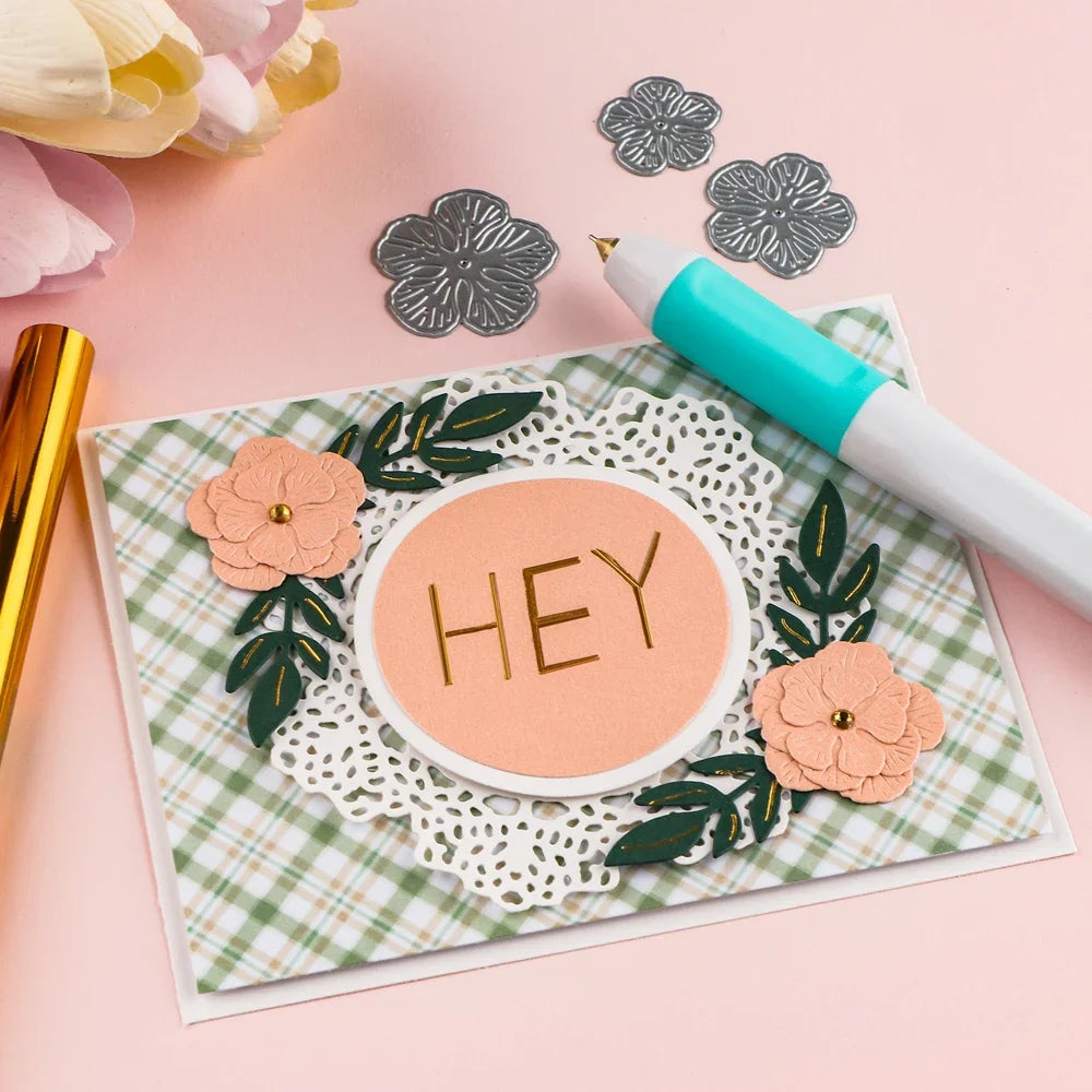 Showlu Smart General USB Hot Foil Pen 0.8mm DIY craft tool with metallic tip for foil application and detailed crafting work.