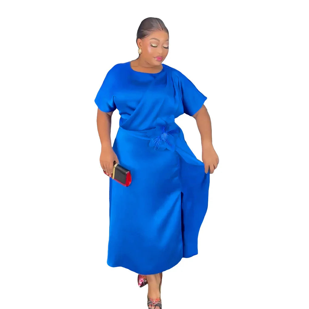 SHOWLU FASHION Women's Ankara Dashiki African Flower evening party gown with vibrant floral patterns and elegant design.