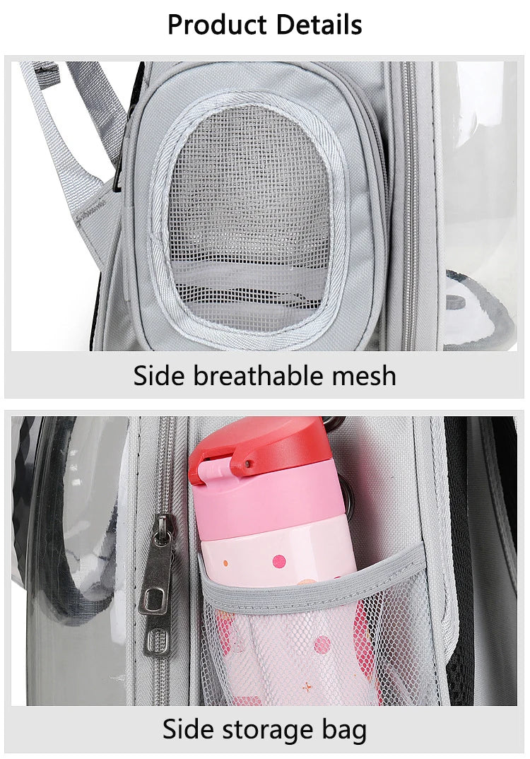 Showlu Smart General pet carrier backpack with breathable mesh sides and adjustable straps for comfortable outdoor pet travel.