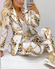 2025 Women's 2pcs Tracksuits Solid Long Sleeve Blazer Pants Suit Sets Office Lady Tracksuit Two Piece Set Fitness Outfits Woman SHOWLU FASHION STORE