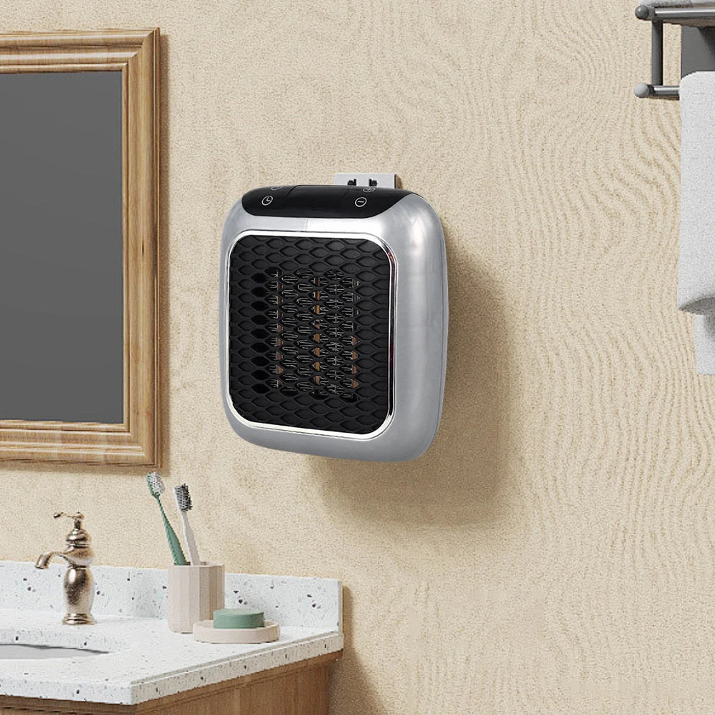 Showlu Smart General 800W plug-in wall mini electric heater with thermostat, compact design for room heating.