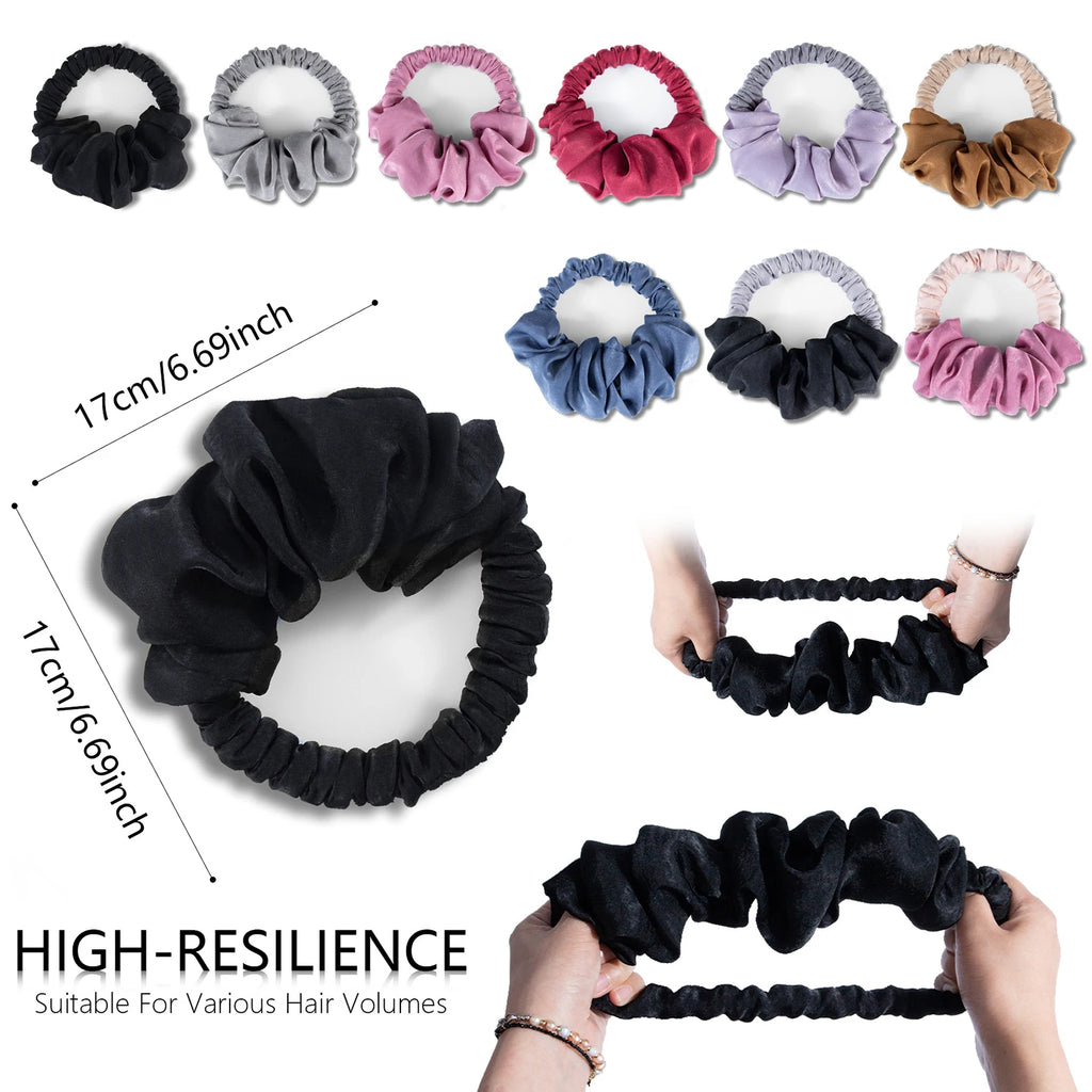 Showlu Smart General heatless hair curling ribbon wrapped around hair for gentle, natural curls without heat styling.