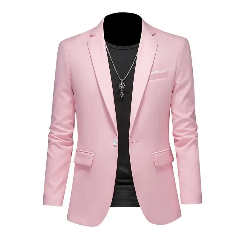 Men's slim fit single-breasted business suit blazer by SHOWLU FASHION, stylish tailored blazer jacket for formal or professional wear