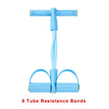 4/6-Tube Tensioner Multi-Functional Household Fitness Yoga Abdominal Strengthening Elastic Band Tension Rope Sit-Up Assistive