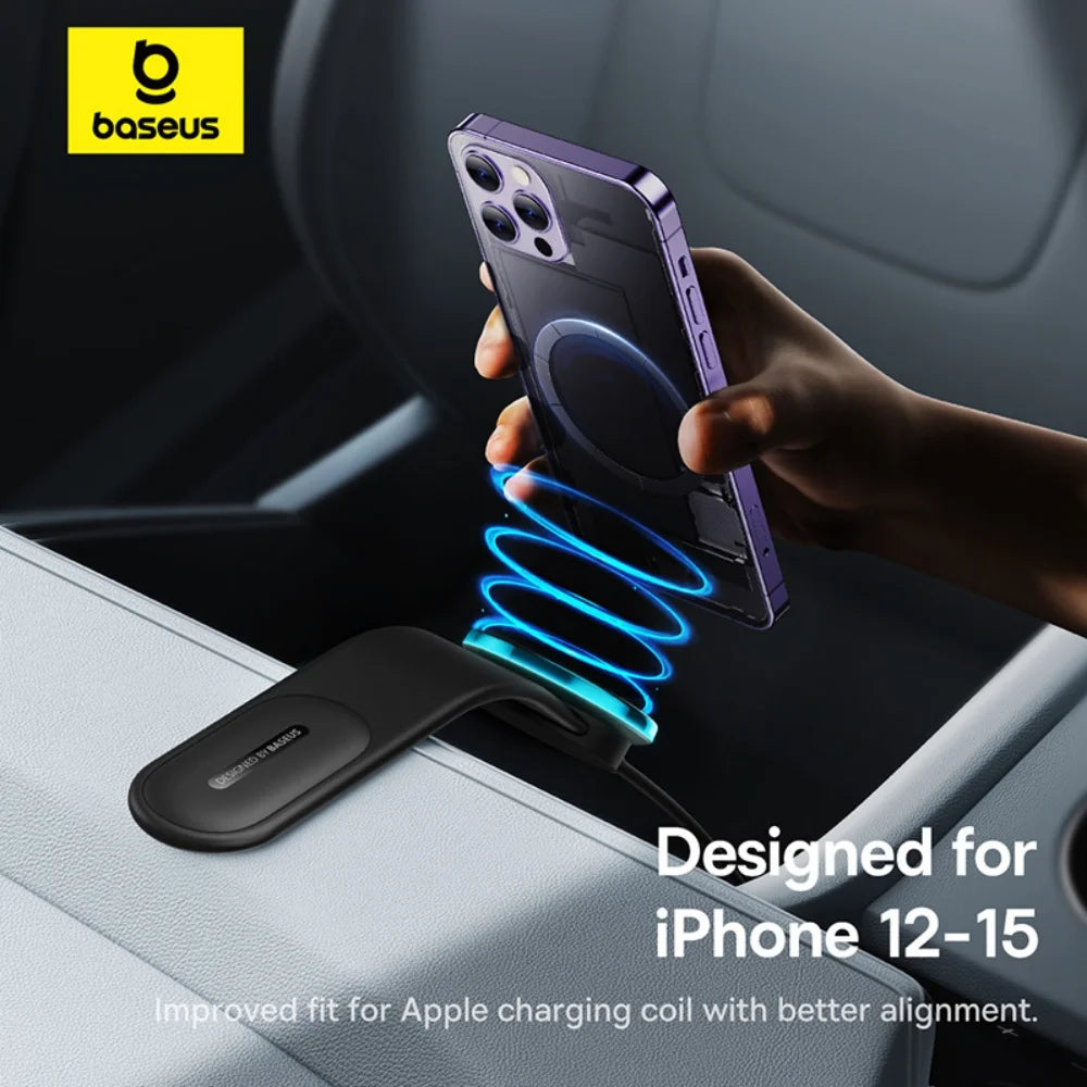 Magnetic foldable car phone holder for dashboard by Showlu Smart General, with adjustable arms and sleek design for easy phone mounting