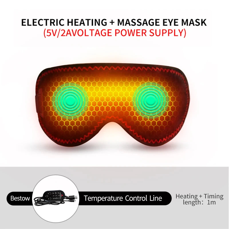 Showlu Smart heated eye massager with 3-level vibration and heat, designed to relieve eye strain and promote relaxation.