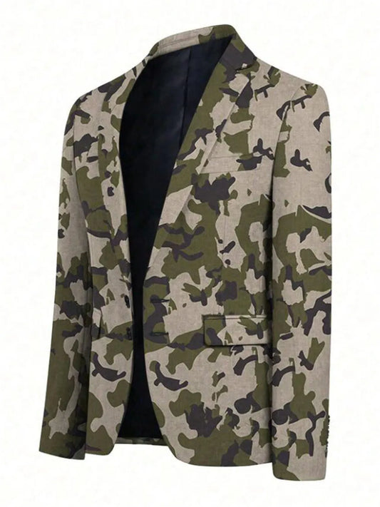 Men's Camouflage Outdoor Street Style Single Breasted Jacket Pants 2 Pieces Groom Wedding Tuxedos Customized Man Outdodr Blazers